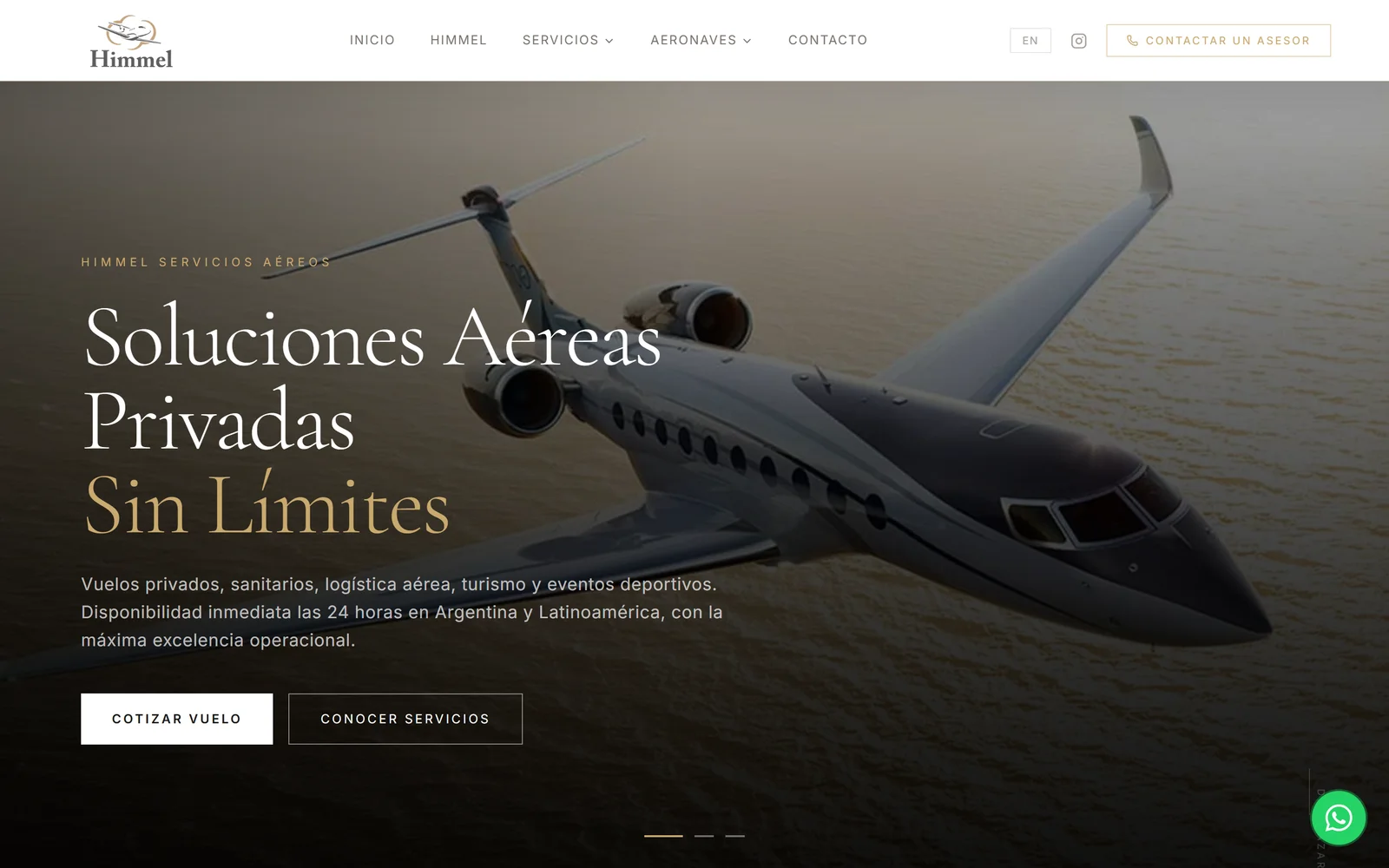 Sitio web de Himmel Servicios Aéreos