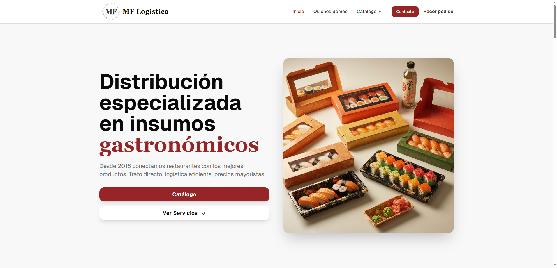 Sitio web de MF Logística